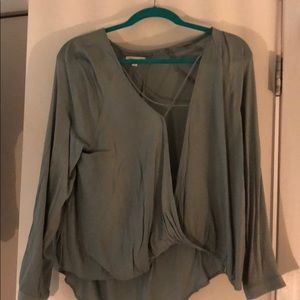 Teal Tie-Up Blouse